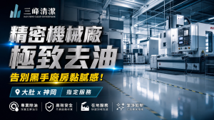 【台中精密機械廠清潔推薦】告別黑手廠房黏膩感！大肚區、神岡區指定清潔公司